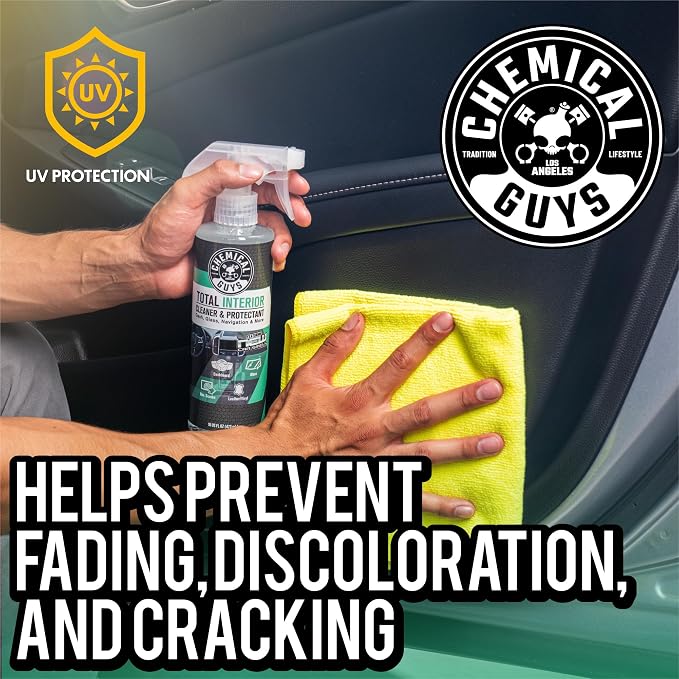 Chemical Guys Total Interior Cleaner and Protectant for Cars, New Car Scent | Cleans and protects interior plastic, vinyl, leather, nav. screens, safe for cars, trucks, SUVs, Jeeps and RVs. 2 Pack