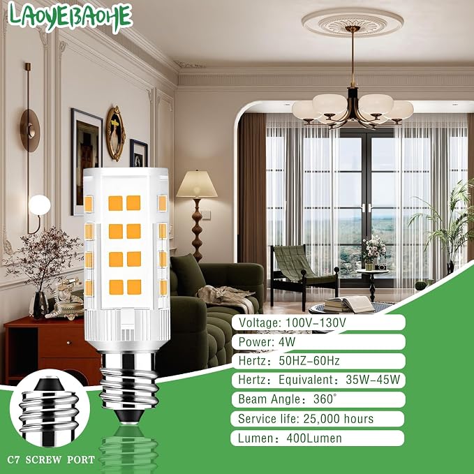 2Pack LED Makeup Mirror Bulb Replacement 20W RP34B Light Bulb fits BE151T BE71CT BE47X BE47BR for Cosmetic Vanity Makeup Mirror with Single Double Sided Lighted Magnification (4000K Natural White)