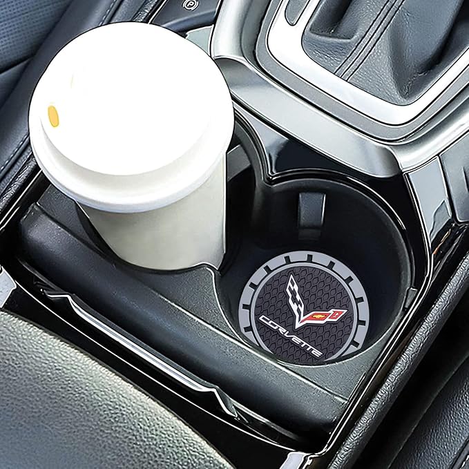 TACOMA Car Cup Holder Coaster for Corvette C4 C6 C5 C7 C8 Z06 Recessed Silicone Cupholder Coaster Interior Accessories 2.75in 2Pack