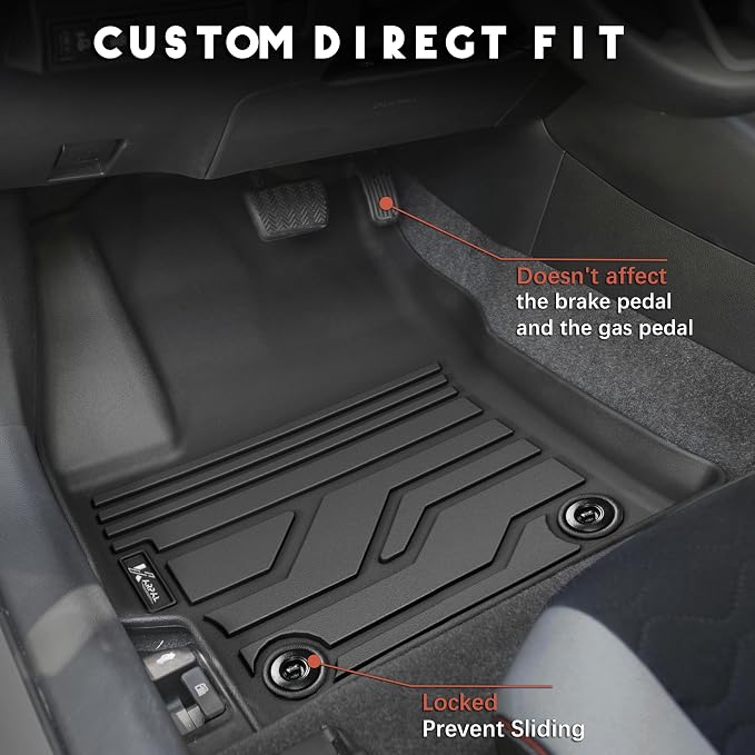 KARPAL Floor Mats for Toyota Corolla 2020-2026 Sedan/Sedan Hybrid (Not for Hatchback and Cross), Custom Fit All Weather TPE Floor Liners, 1st & 2nd Row & Cargo Liner, Corolla Accessories