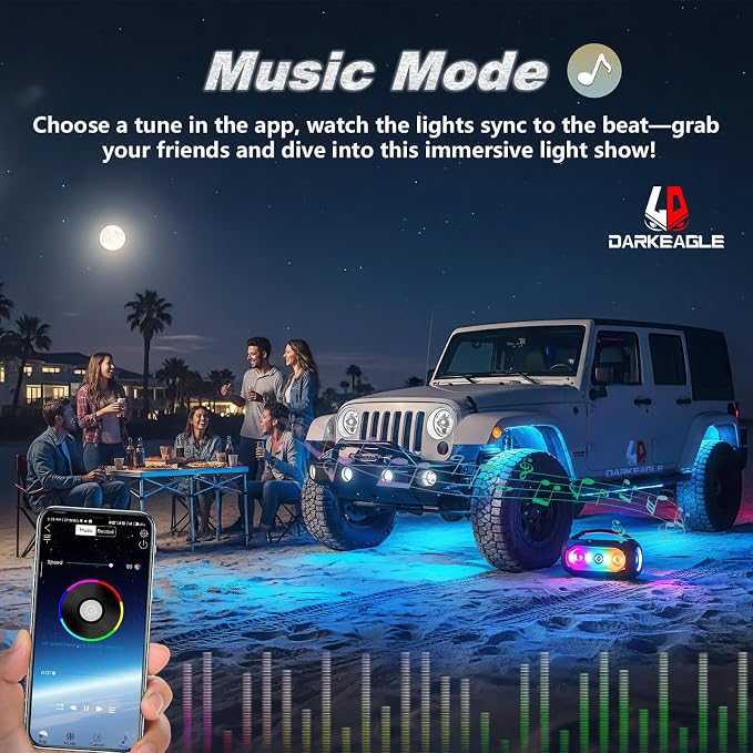 16Pods RGB LED Rock Lights for Trucks Pickup Jeep Gladiator Off-Road, Multicolor Underglow Light Kit with APP/RF Remote Dual Zone, Plug and Play&Pre Wired 12V Vehicle Underbody Accent Light Waterproof