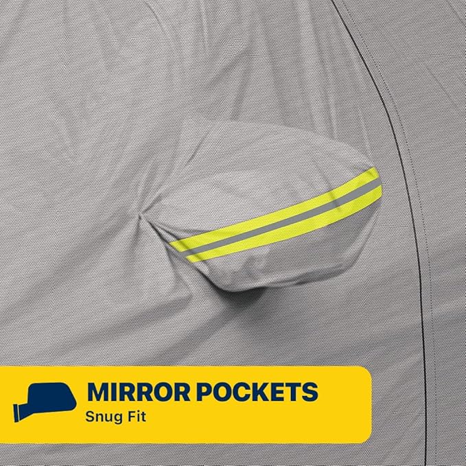 Seal Skin Covers Waterproof Car Cover for Sedan, All Weather UV Protection, Windproof Straps, Dustproof, Soft Cotton Lining, Outdoor Automobile Cover with Mirror Pockets(209"-218" L X 59" H)