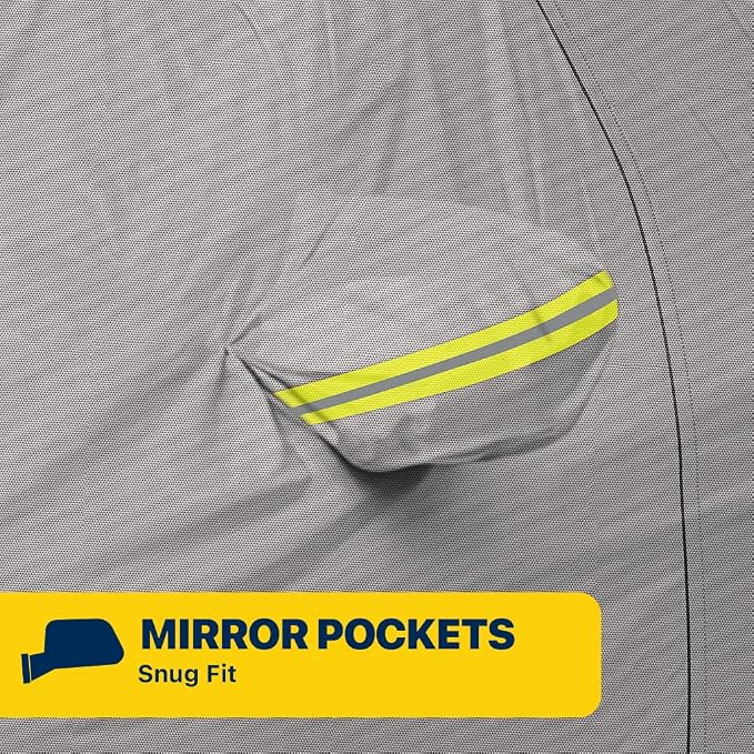 Seal Skin Covers Waterproof Car Cover for Sedan, All Weather UV Protection, Windproof Straps, Dustproof, Soft Cotton Lining, Outdoor Automobile Cover with Mirror Pockets(186"-193" L X 59" H)
