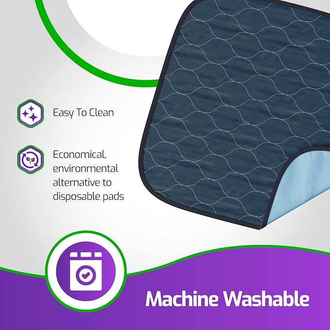 Waterproof Seat Protector (17.7 x 17.7)” - Blue Absorbent Seat Covers - Waterproof Chair Pad for Incontinence Washable - Chair Protectors - Incontinence Pads for Kids, Pets, Adults, & Seniors