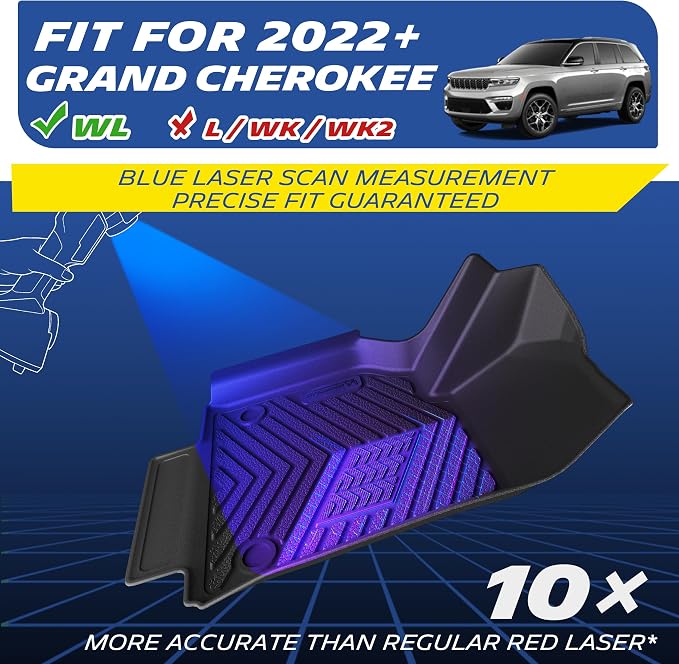 Michelin Vehicle Mats, Premier Series All-Weather TPE Custom Fit Liner for 2022-2026 Jeep Grand Cherokee WL Include 4xe 5-Seat Floor Mats, Not for L or WK (4 Piece)