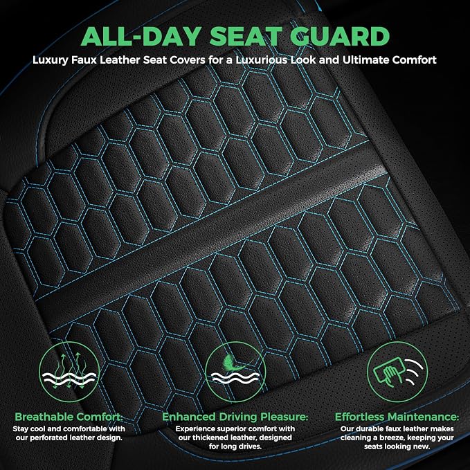 Custom Seat Covers for 2014-2018 Silverado/Sierra 1500 Crew Cab | Fits 2500/3500HD 2015-2019, Jump Seat Cover(armrest storage only), Faux leather, Waterproof, Scratch-resistant, Easy-clean