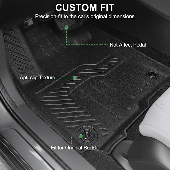 Floor Mats for 2023-2026 2027 Honda HR-V (Include Hybrid), TPE All Weather Durable Floor Liners Door Sill Guards for Honda HRV Accessories