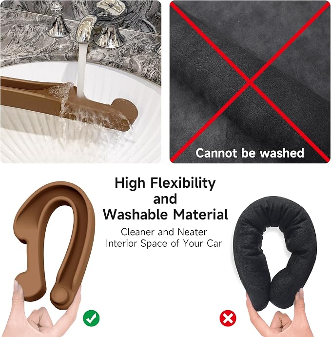 Car Seat Gap Filler Set of 2, 3IN1 Seat Side Gap Filler Plug with Storage Slot & Hook Function, Soft Foam Universal Fit Car SUV Truck Fill Gap Between Seats Console Organizer（Narrow Mocha Brown ）