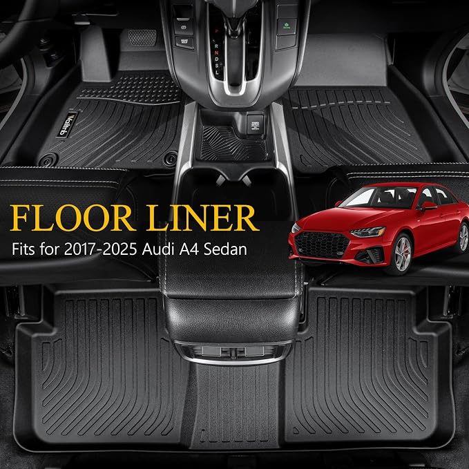 Wailtnb-Mats for Audi A4/S4 2017-2025 & A5/S5 Sportback 2018-2025 (Only Sedan) Floor Mat All Weather Floor Liner Car Mat for A4 Custom Fit Automotive Full Set Accessories