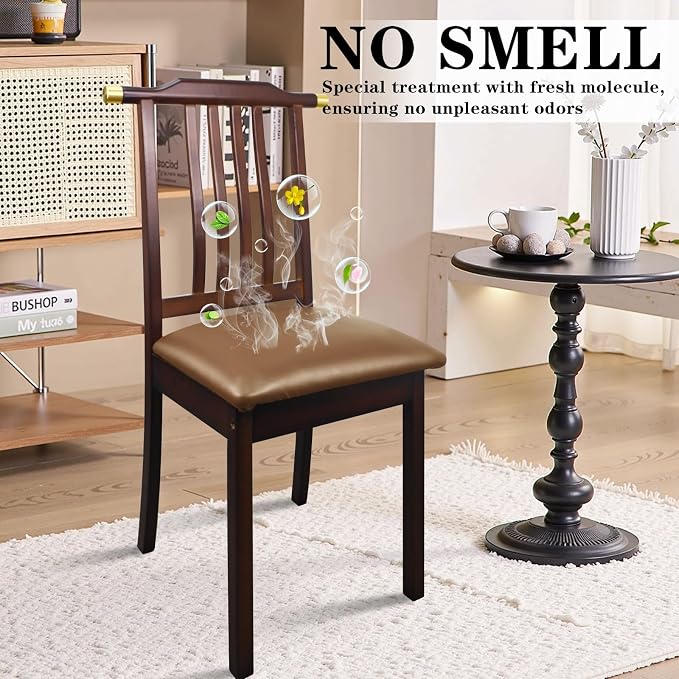 Pu Leather Dining Chair Seat Covers Set of 6, Waterproof Dining Seat Covers Stretch Chair Covers for Dining Chairs/Kitchen Room/Hotel, Odorless Seat Covers for Kitchen Chairs (Light Brown- 8 PCS)