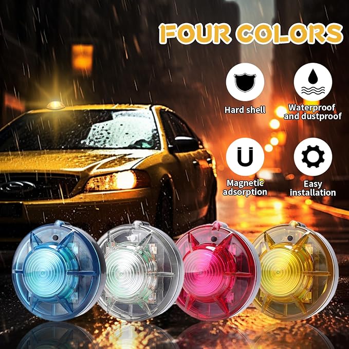 Tumecos Emergency Flare Alert Warning Signal Caution Light LED Beacon Pro with Magnetic Base for Vehicle (White)