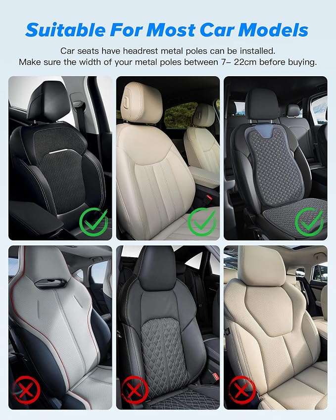 RunSnail Car Headrest Pillow, 360° Rotating Travel Headrest, Memory Foam | 3-Point Linkage Adjustable Design, Thickened Breathable Memory Foam, Travel Car Sleeping Pillow for Kids & Adults