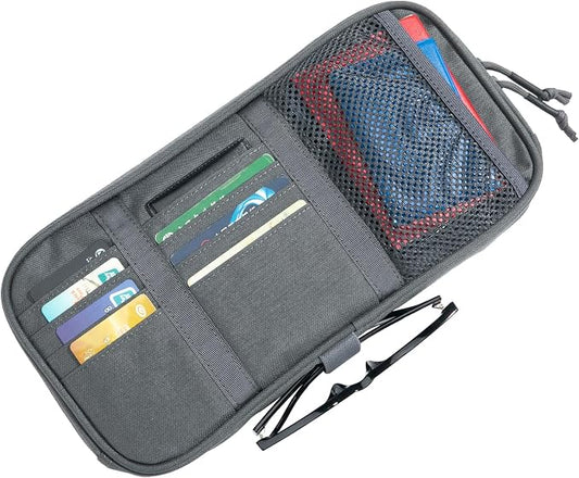 EXCELLENT ELITE SPANKER Car Sun Visor Organizer Auto Interior Accessories Visor Storage Pouch Holder for Car, SUV, Truck with Multi-Pocket(Grey)