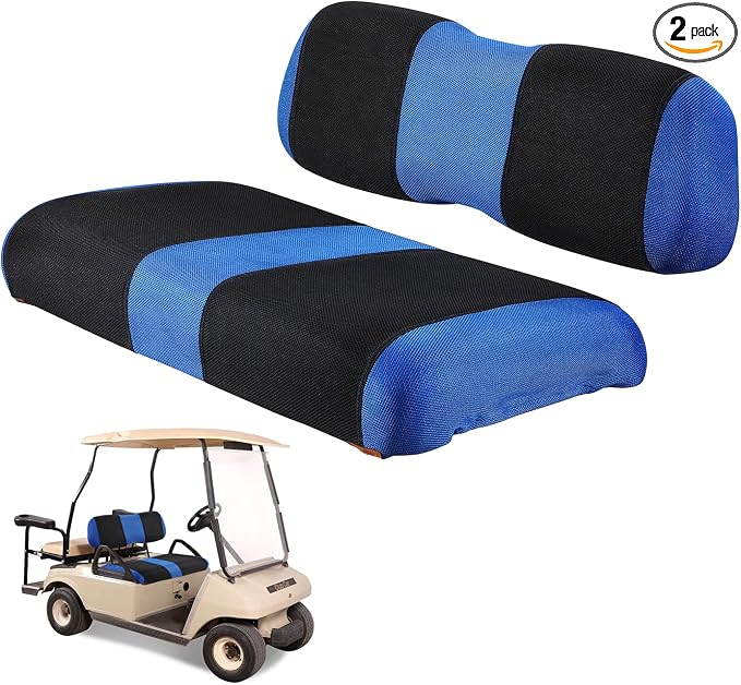 Golf Cart Front Seat Cover Kit, Fit for Club Car DS OEM Ordinary Seat Cushion, No Need to Use Gun Nails, Golf Cart Washable Seat Cover, Cool in Summer and Warm in Winter