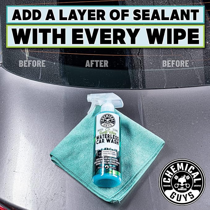 Chemical Guys Swift Wipe Waterless Car Wash Spray and Monster Extreme Microfiber Towels Bundle, High Lubrication Waterless Wash for Cars, Trucks, Motorcycles, and RVs - 16 Fl Oz