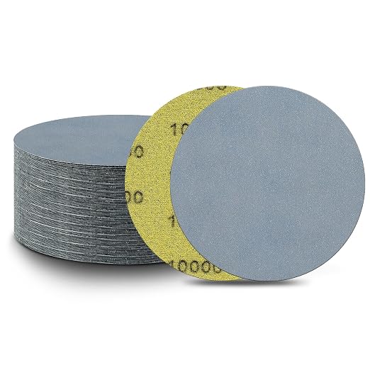 100 PCS 10000 Grit 3 Inch Wet Dry Hook and Loop Sanding Discs, Silicon Carbide Round Sandpaper for Drill Polishing Kit, Sanding Sheets Assortment for Wood Metal or Auto