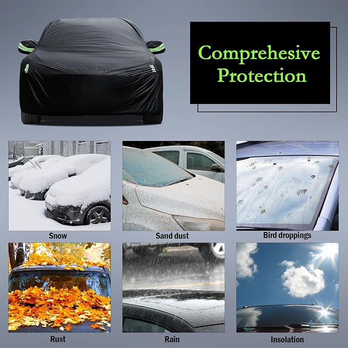 Car Cover Custom Fit for Volkswagen Beetle 2 Door 1998-2019, Waterproof All Weather Full Exterior Cover Rain Sun Hail Protector Car Cover with Door Zipper