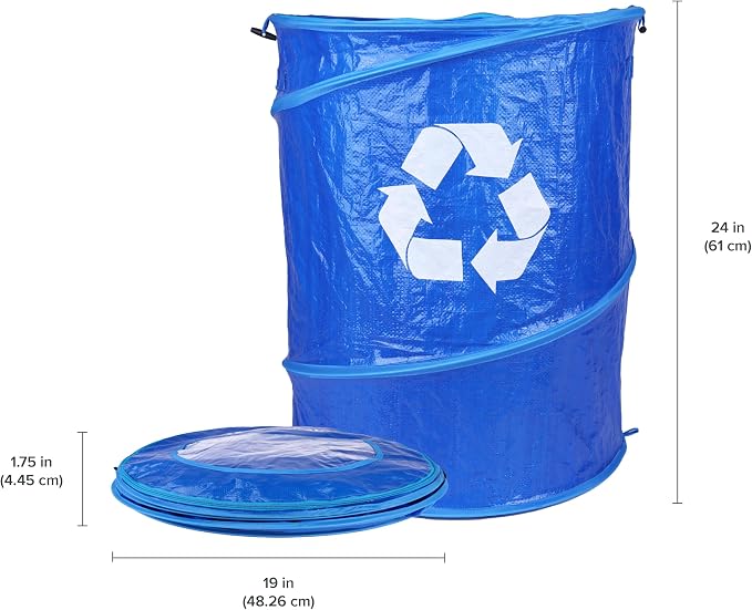 Coghlan's Pop-Up Lightweight Trash & Recycle Can – Collapsible Dual-Purpose Bin for Camping, RV, and Travel – Durable, Compact, and Easy to Store – 29.5 Gallon