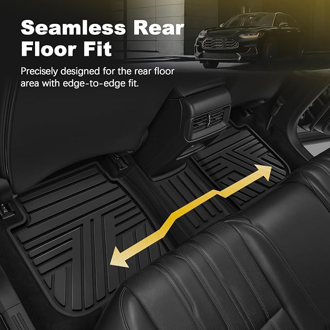 Floor Mats Fit for 2023-2027 Honda HRV Sport/LX/EX-L (Gasoline & Hybrid) & for Acura ADX 2025-2026, Custom Fit All Weather Protection Heavy Duty Anti-Slip Car Mats for HR-V, 1st & 2nd Row, Black