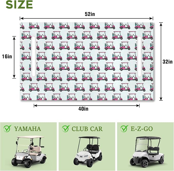 Golf Cart Seat Covers Club Car Golf Cart Accessories for Men Women Golf Carts Seat Towel Blanket 2-Seat Golf Cart Decorations