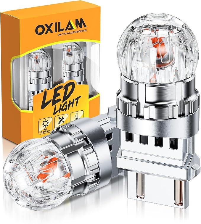 OXILAM 3157 LED Bulb Brake Tail Light, Upgraded 3156 3056 3057 4057 4157 3047 3457 4114 LED Bulb for Stop Third Brake Backup Parking Tail Turn Signal DRL Light, Pack of 2