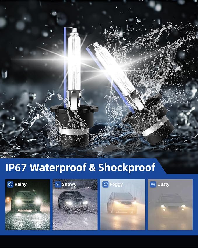 Sinoparcel D4S Xenon HID Headlight Bulbs - 8000K 35W High Low Beam 42402 66440 42402WX Replacement Lights- Pack of 2