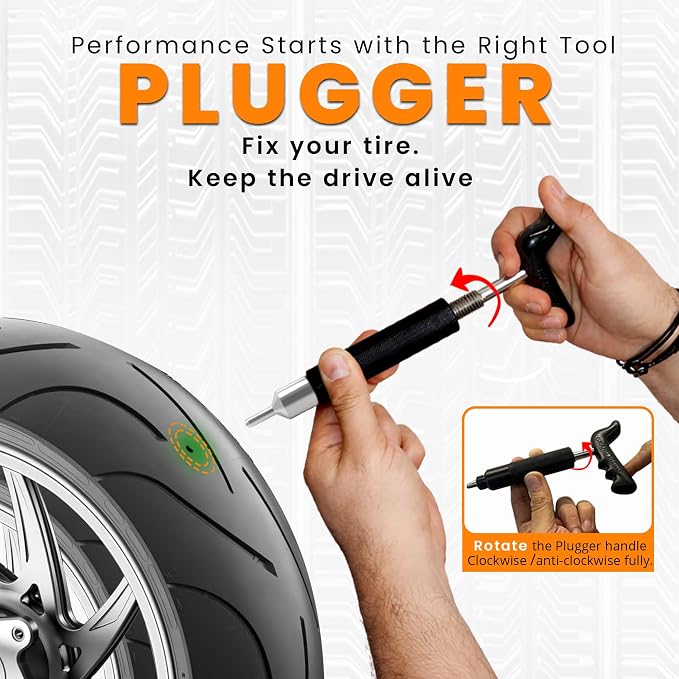 GRAND PITSTOP 36 Pcs Tubeless Tire Puncture Repair Kit with Mushroom Plug for Tyre Punctures and Flats on Cars, Motorcycles, ATV, Trucks & Tractors (30 Mushroom Plugs)