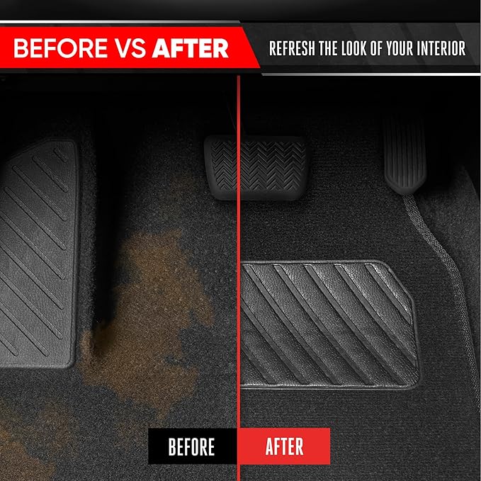 Motor Trend SpeedSeries Carpet Car Floor Mats Set - Versatile Fit for Cars, Trucks, SUVs, Vans Red Trim Racing Design Car Mat Full Set Tapetes para Carro - Set of 4, Black & Red Car Carpet Mats