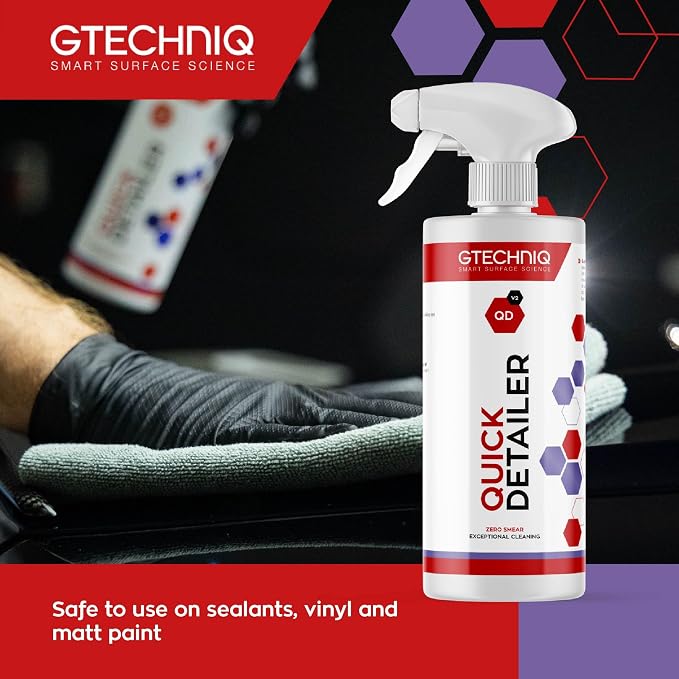 Gtechniq Quick Detailer Spray Car Polish, 169 fl oz | Removes Fingerprints and Watermarks, Enhances Protection and Shine, Easy to Apply and Long-Lasting Results
