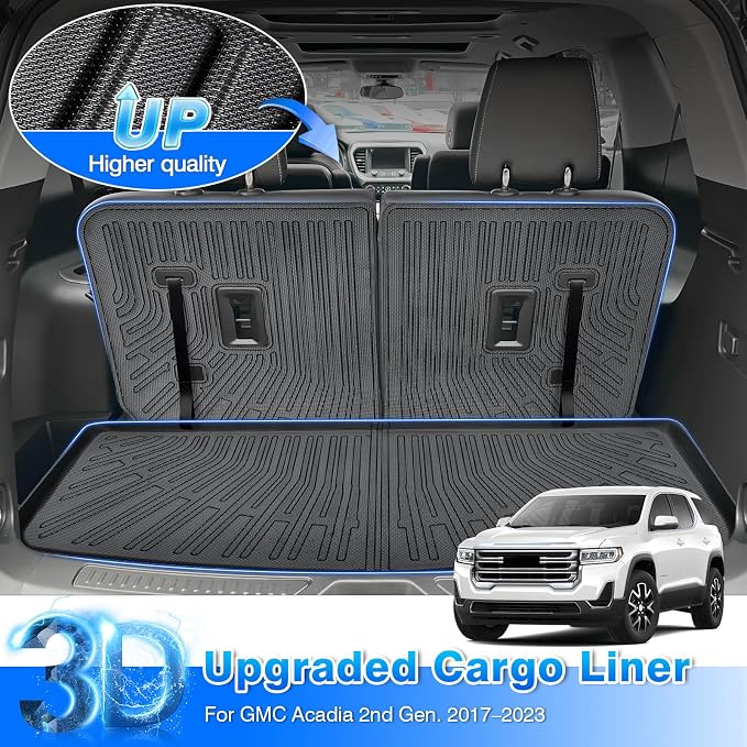 Cartist Floor Mats Fit for GMC Acadia 2017-2023 6-Passenger, All Weather Floor Mat & and Cargo Liner for Acadia Accessories, Heavy Duty Carpet Protection