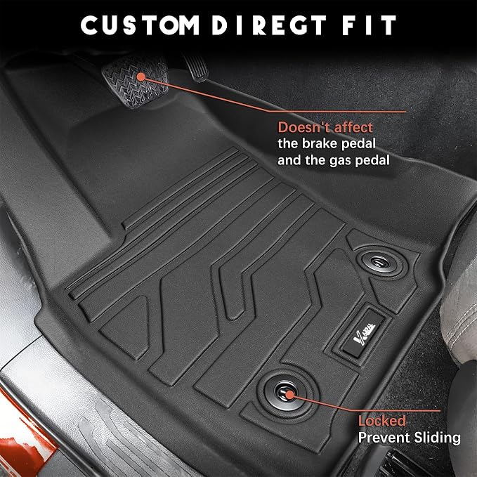 KARPAL Floor Mats for Toyota Tacoma 2024-2026 Double Cab Auto Trans (Not Hybrid), Custom Fit All Weather TPE Floor Liners, 1st&2nd Row Mat, Tacoma TRD/SR/SR5/limited Accessories