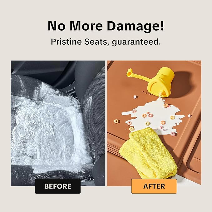Siliguard Car Seat Protector for Child Car Seat, Leather Seat Protector, No Indentation No Dent, Non-Slip Waterproof 3mm Thin Silicone Car Seat Mat, LATCH and ISOFIX Compatible, Baby Infant Toddler