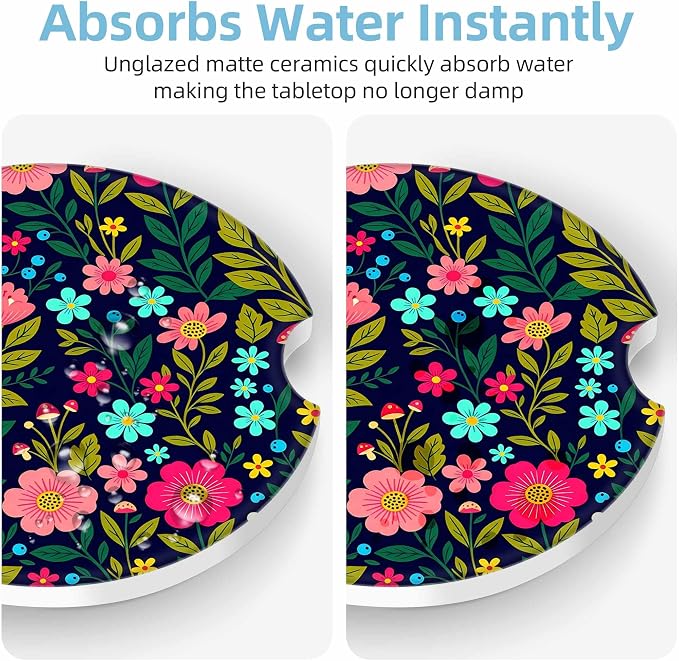 2 Pack Car Coasters for Cup Holders 2.56"
