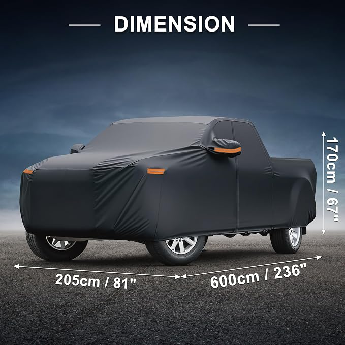 X AUTOHAUX Car Cover for Toyota Tundra 210D-PU Outdoor Full Car Cover All Weather with Door Zipper for Waterproof Windproof Sun Rain Snow Protection