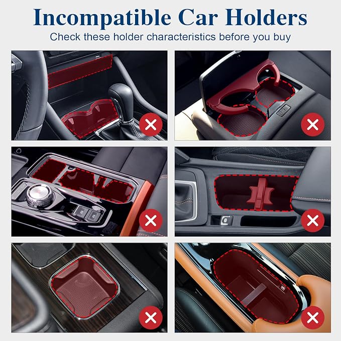 Car Cup Holder Expander, Cup Holder Extender Adapter with Expandable Arm and Adjustable Base, Compatible with Yeti Ramblers, Hydro Flasks, Stanley, Owala Most Coffee Mugs Bottles & Cups (CUP-T-1pack)