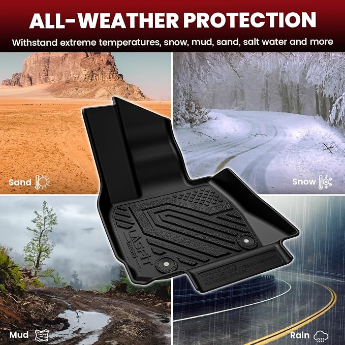 LASFIT Floor Mats Fit for BMW X3 2025 2026, Custom Fit TPE All Weather Waterproof Floor Liners Front & Rear Rows Car Mats for BMW X3 30 xDrive M50 xDrive, Black