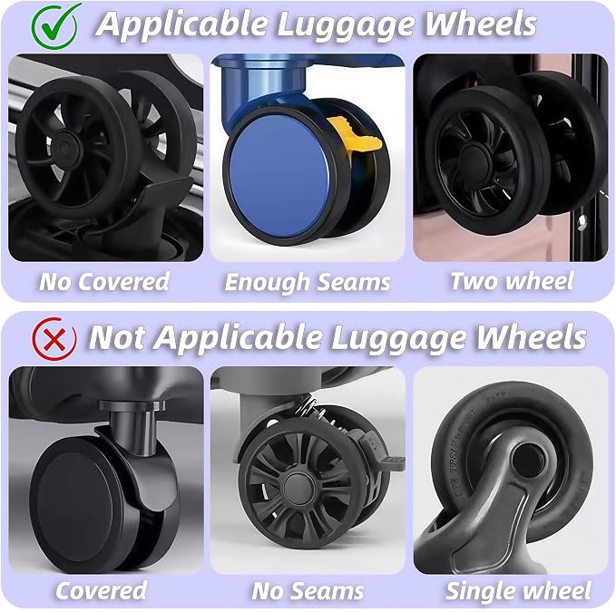 8 Pack Luggage Wheel Protector Covers for Travel Bags, Durable Silicone Suitcase Wheels Covers Fit for 5cm-7.5cm Wheels, Noise-Reducing, Anti-Slip Shock Proof Design (Orange)