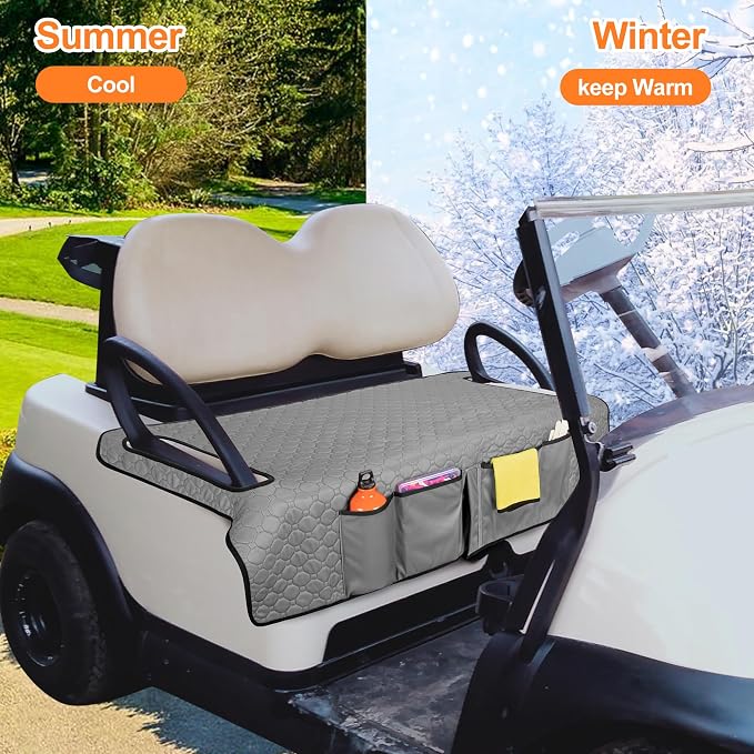 PGmoon Golf Cart Seat Covers with 4 Front Pockets & Nonskid Bottom