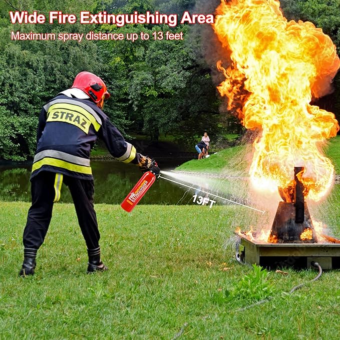 Fire Extinguisher for Home with Mount - 3 Pack Upgraded 8-in-1 Portable Fire Extinguishers for Home, Kitchen, Car, Boat, RV, Vehicle - Water-Based Fire Extinguisher for Class A, B, C, K Fires