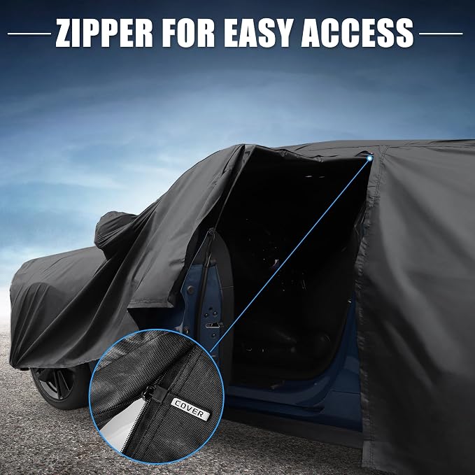 X AUTOHAUX Car Cover for Nissan X-Trail 2010-2025 210D-PU Outdoor Full Car Cover All Weather with Door Zipper for Waterproof Windproof Sun Rain Snow Protection