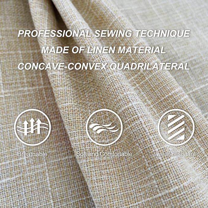 BOPUOVRE Linen Car Seat Covers Front Seat Covers Breathable Cloth Fabric Car Seat Protector - Universal Fit for Cars, Vans, SUVs, Trucks - 2 Units - Beige