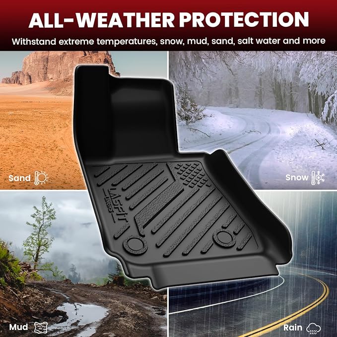 LASFIT Floor Mats&Trunk Mat Fit for BMW i4 2022 2023 2024 2025 2026 M50/eDrive40/eDrive35/xDrive40, All Weather TPE Custom Fit 1st&2nd Row Full Set Car Mats & Cargo Liner, Black