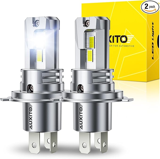AUXITO H4 9003 Bulbs, 900% Brighter HB2 Light Bulbs, Plug N Play, Long Lifespan, No Flicker, 99% Compatibility, 2PCS