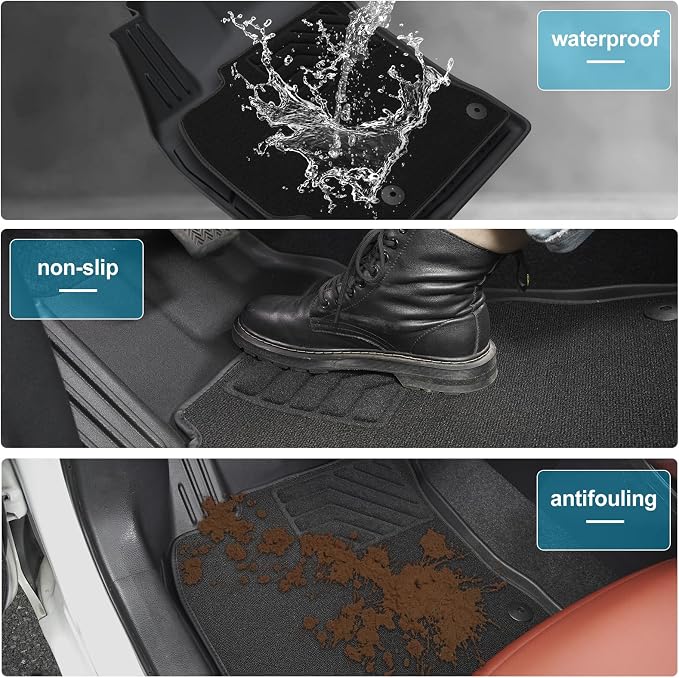 2026 Corolla Floor Mats Compatible with 2020-2024 2025 Toyota Corolla Sedan, AOMSAZTO All Weather Protection Floor Liners 2-Layer Comfortable Carpet Car Mats Corolla Accessories, Black