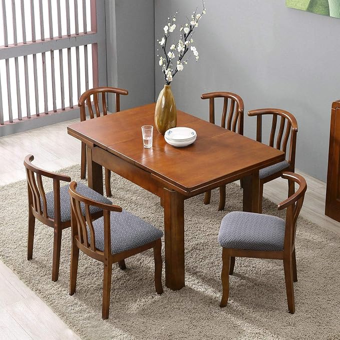 Genina Seat Covers for Dining Room Chair Seat Slipcovers Kitchen Chair Covers (Dark Gray, 4 Pcs)