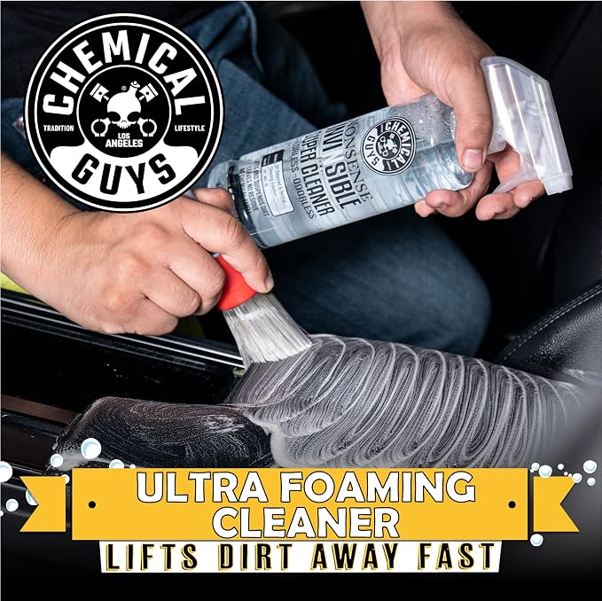 Chemical Guys Nonsense Colorless & Odorless All Surface Cleaner - Interior Cleaner, Safe for Vinyl, Rubber, Plastic, Carpet, and Upholstery, pH Balanced, Residue-Free, Unscented, 16 Fl Oz, Pack of 2 | Colorless, odorless, residue-free cleaner lifts dir...