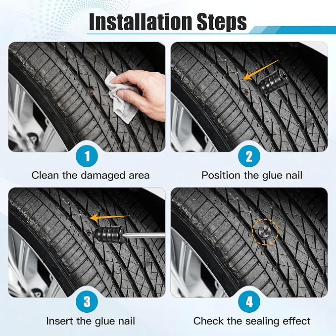 90 PCS Tire Repair Kit, 3 Sizes Tire Repair Screws Rubber Nails with Screwdriver, Fast Self-Service Flat Threaded Tire Plug Kit Puncture Fix Tool for Car, Motorcycle, Truck