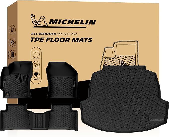 Michelin Vehicle Mats, All-Weather TPE Custom Fit Liner for 2020-2026 Toyota Corolla Sedan (4 Piece), Not for Cross & Hatchback & AWD, Premier