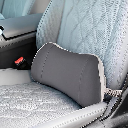 Lumbar Support Pillow for Car, Memory Foam Back Cushion Provides Lumbar Support to Relieve Back Pain, Ideal for Driving Cars and Office Chairs as a Back Support Pillow (Grey)