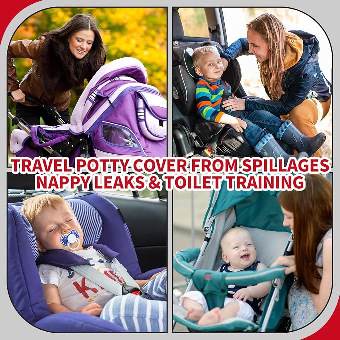 HunnmingRe 2 Pack Black Car Seat Protector for Potty Training Waterproof Piddle Pad Cover from Spillages Nappy Leaks Toilet Training Anti Slip Backing Strollers Carseat Liner for Toddlers Babies